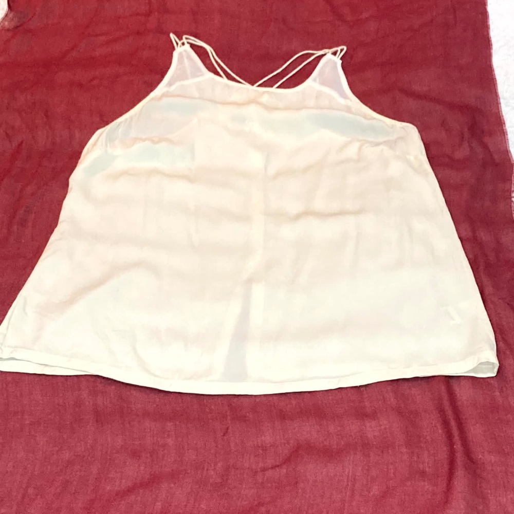 Halston Heritage 100% silk strappy  top with flyaway back